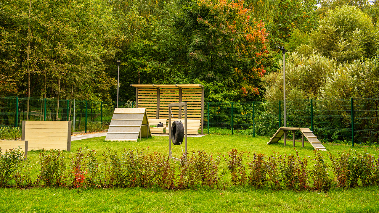 Площадка для выгула собак на улице Айвазовского (ЮЗАО, Ясенево)